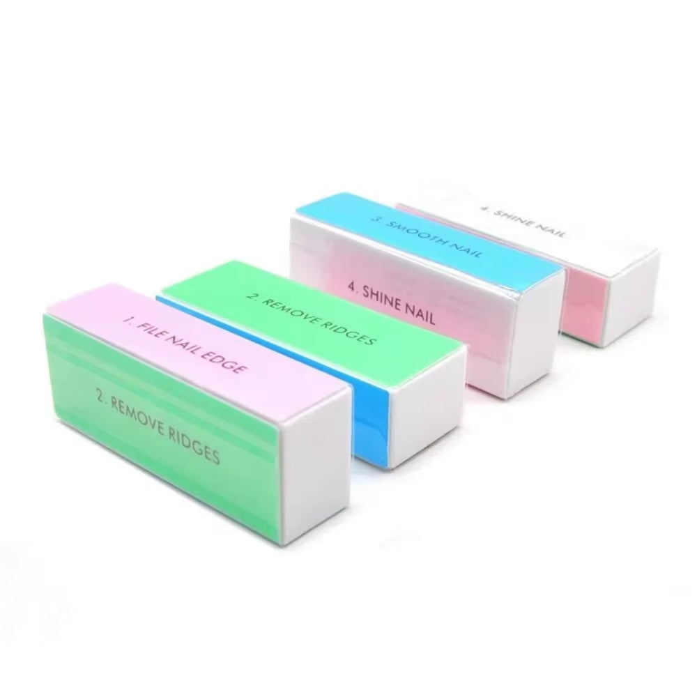 5 Pcs/1Set Nail Sponge Buffer Block Shine Polisher Nail Buffing File Manicure Sanding Nail File Nail Art Tools Kit