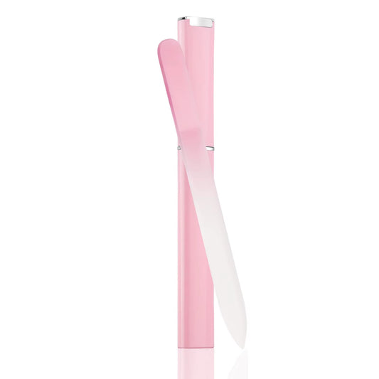 Glass Nail File with Case,Fingernail Files for Natural Nail Double Sided Etched Glass Filer Professional Manicure Nail Tool